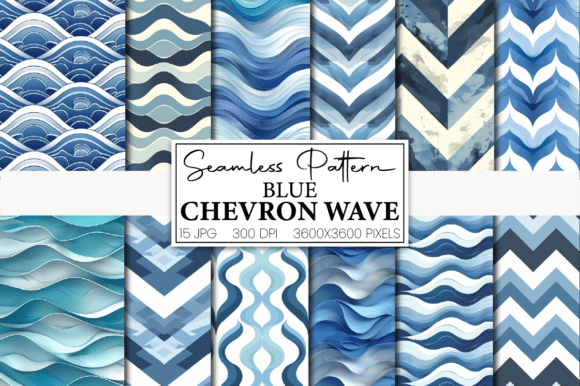 Blue Chevron Wave Digital Paper