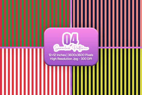 Bold Color Stripe Seamless Pattern Set for Creative Projects