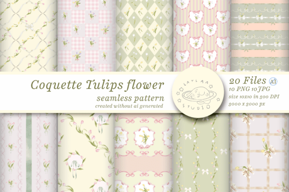 Coquette Tulip Seamless Pattern