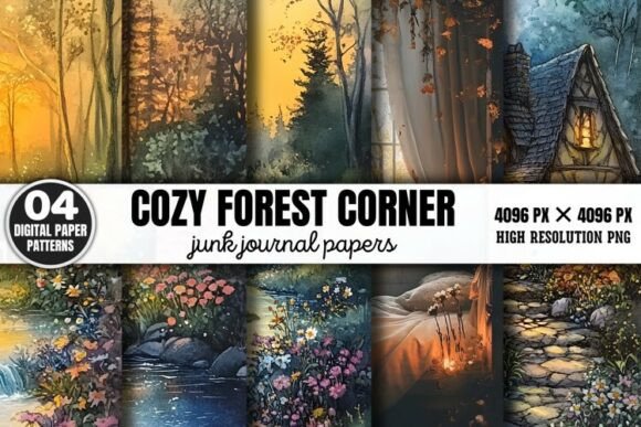 Cozy Forest Corner Junk Journal Paper Pa