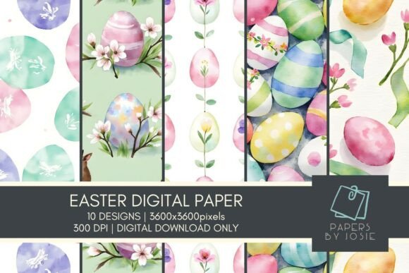 Easter Watercolor Pattern Digital Paper