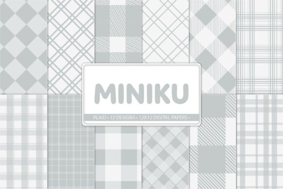 Gray Plaid Digital Paper Pack