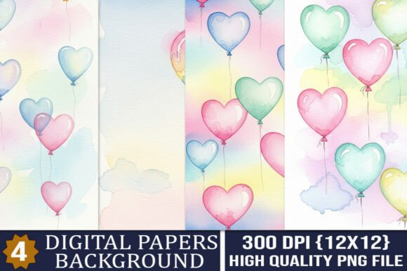 Heart Balloon Seamless Pattern Bundle: A Versatile Design Resource for Creative Projects