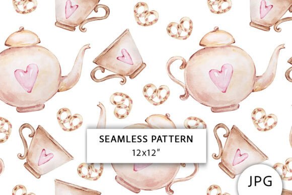 Love Tea Time Seamless Pattern