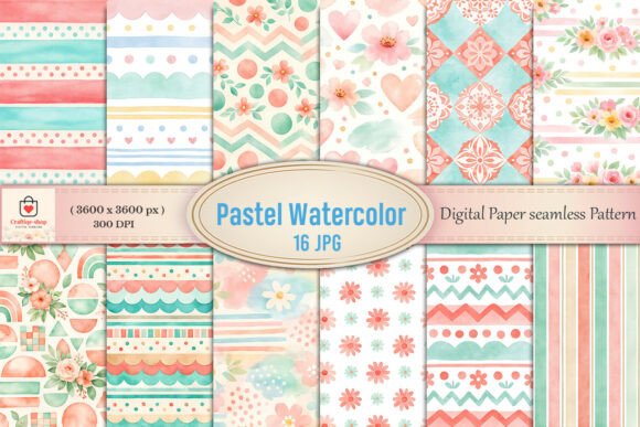 Pastel Watercolor Floral Digital Paper: A Versatile Design Resource for Creators