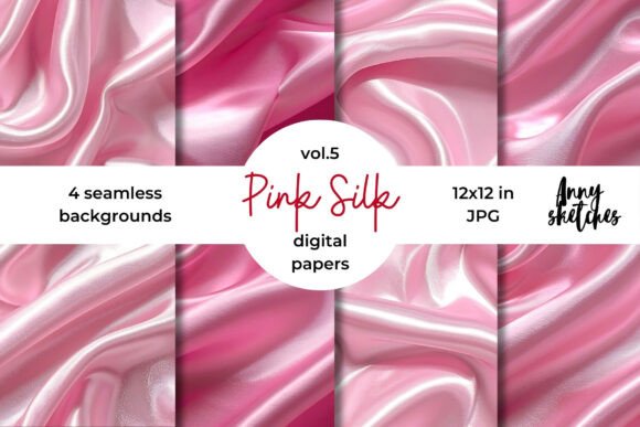 Pink Silk Digital Paper Kit