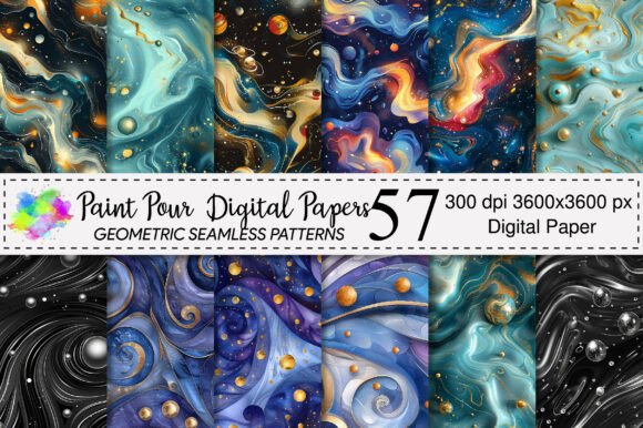 Seamless Paint Pour Paper Pattern