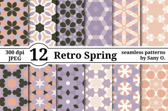 Seamless Pattern Retro Pastel Flowers