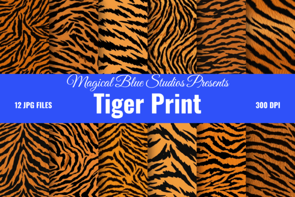 Seamless Tiger Print Digital Paper Pack