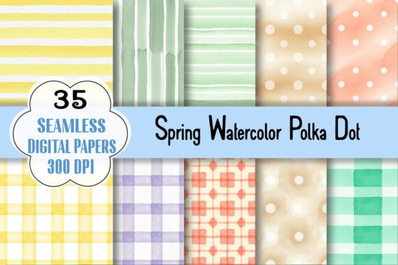 Spring Watercolor Polka Dot
