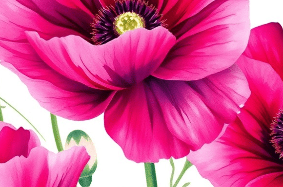 The Timeless Elegance of Pink Poppy Floral Illustration