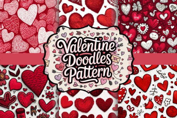 Valentine Doodles Pattern: A Creative Addition to Your Digital Art Collection
