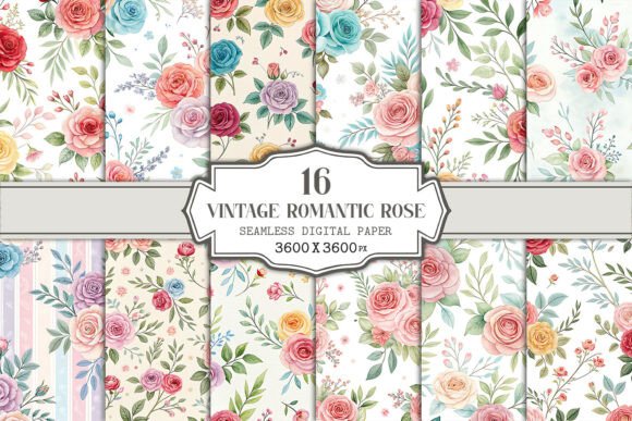 Vintage Romantic Rose Seamless Digital