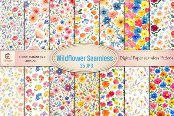 Wildflower Floral Digital Papers Bundle: A Versatile Resource for Creative Projects